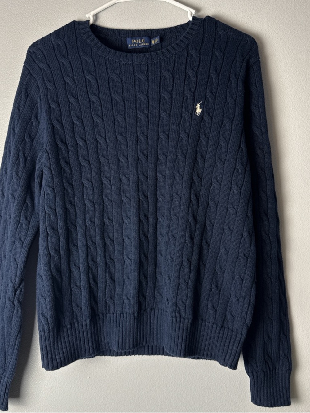 Ralph Lauren Navy Cable-Knit Crewneck Sweater
